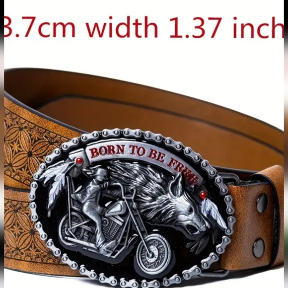 Live to ride ride to live belt buckle 4x3" - Picture 10 of 11